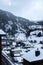 Cityscape in the city of Canillo in Andorra, it dawns with a great snowfall.