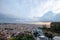 Cityscape of the city of Napoli in the morning with Vesuvius in the background