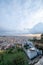 Cityscape of the city of Napoli in the morning with Vesuvius in the background