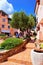 Cityscape with Coastal architecture on Porto Cervo luxury resort city