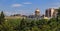 Cityscape with the colorful dome of the Church of or Iglesia Santa Teresa y San Jose in the city center, Madrid, Spain