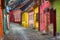 Cityscape of colorful street in old town Sighisoara, Romania