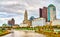 Cityscape of Columbus above the Scioto River - Ohio, United States