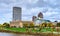 Cityscape of Columbus above the Scioto River - Ohio, United States