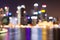 Cityscape downtown. Night city urban skyline Blurred backgroung