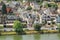 Cityscape of Ellenz-Poltersdorf at Moselle river Germany