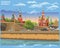 Cityscape of embankment of Kremlin towers and bridge across Moscow river International Landmark Red Square, Moscow, Russia.