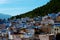 Cityscape of famous blue town chefchaouen, morocco