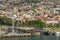 Cityscape of Funchal, Funchal bay and functional replica of Columbus` flagship Santa MarÃ­a in Madeira