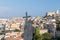 Cityscape of Gaeta town. Statue of St. Francesco