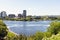 Cityscape of Gatineau with Ottawa river, Quebec in spring. Canadian Museum of History