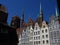 The cityscape of GdaÅ„sk gabled houses and St. Mary`s church