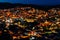 Cityscape of Guanajuato city with the Basilica of Our Lady of Guanajuato, Mexico at night