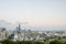 The cityscape and habor of kaohsiung city, Taiwan. With many buildings, tankers and 85 sky tower in the panoramic photo.