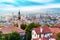 Cityscape and Haci Bayram view from Ankara Castle