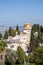 The cityscape of Haifa city and metropolitan area. Panoramic view of the Bahai gardens