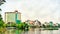 Cityscape of Hanoi at Truc Bach Lake, Vietnam