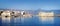 Cityscape of harbor of Iraklion on Crete Isle Greece with its