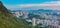 Cityscape of Hong Kong, near the iconic Lion Rock Mountain