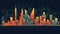 A cityscape icon representing the use of urban data in big data analysis and research created with Generative AI