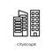 Cityscape icon. Trendy modern flat linear vector Cityscape icon