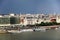 Cityscape image of the left bank of the Danube in Budapest, capital city of Hungary