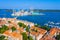 Cityscape of industrial port in Pula, Croatia