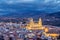 Cityscape of Jaen in the evening