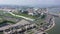 Cityscape of Kazan in summertime. Bird's eye view of Kazan Kremlin and Central Stadium.