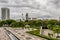 A cityscape of Kuala Lumpur from the National Mosque of Malaysia