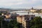 Cityscape landscape of bridges over Donau river in Budapest