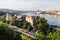 Cityscape landscape of bridges over Donau river in Budapest