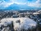 Cityscape landscape salzburg austria blue sky winter season snow