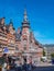 Cityscape of Leuven, Belgium. Beautiful historical buildings, with their famous facades in the