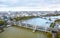 Cityscape of London city - view of Thames river and Hungerford bridge