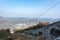 Cityscape of Lourdes in France from Funicular Pic de Jer in Winter