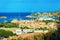 Cityscape with Luxury yachts at marina Porto Cervo Sardinia Italy