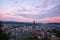 Cityscape of Marburg at sunset