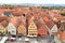 Cityscape of medieval old town Rothenburg ob der Tauber with marketplace