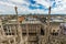 Cityscape of Milan - view from the Cathedral rooftop, Italy