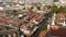 Cityscape of modern oriental town. View of houses roofs on streets of majestic Bangkok from Golden Mount Temple during