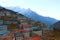 Cityscape of Namche Bazaar with Kangtega mountain in Nepal