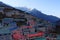 Cityscape of Namche Bazaar with Kangtega mountain in Nepal