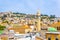 Cityscape of Nazareth with white mosque, Israel