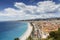 Cityscape of Nice and the coast line, France