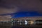 Cityscape night scene Montreal Canada river