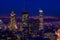 Cityscape night scene Montreal skyscraper