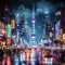 Cityscape at Night in Shanghai