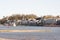 Cityscape of Nijmegen at the river Waal