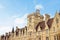 Cityscape of old buildings with blue sky in Oxford town